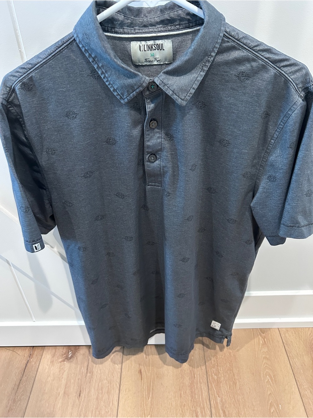 Linksoul Men's Slate Gray Polo with Subtle Motif